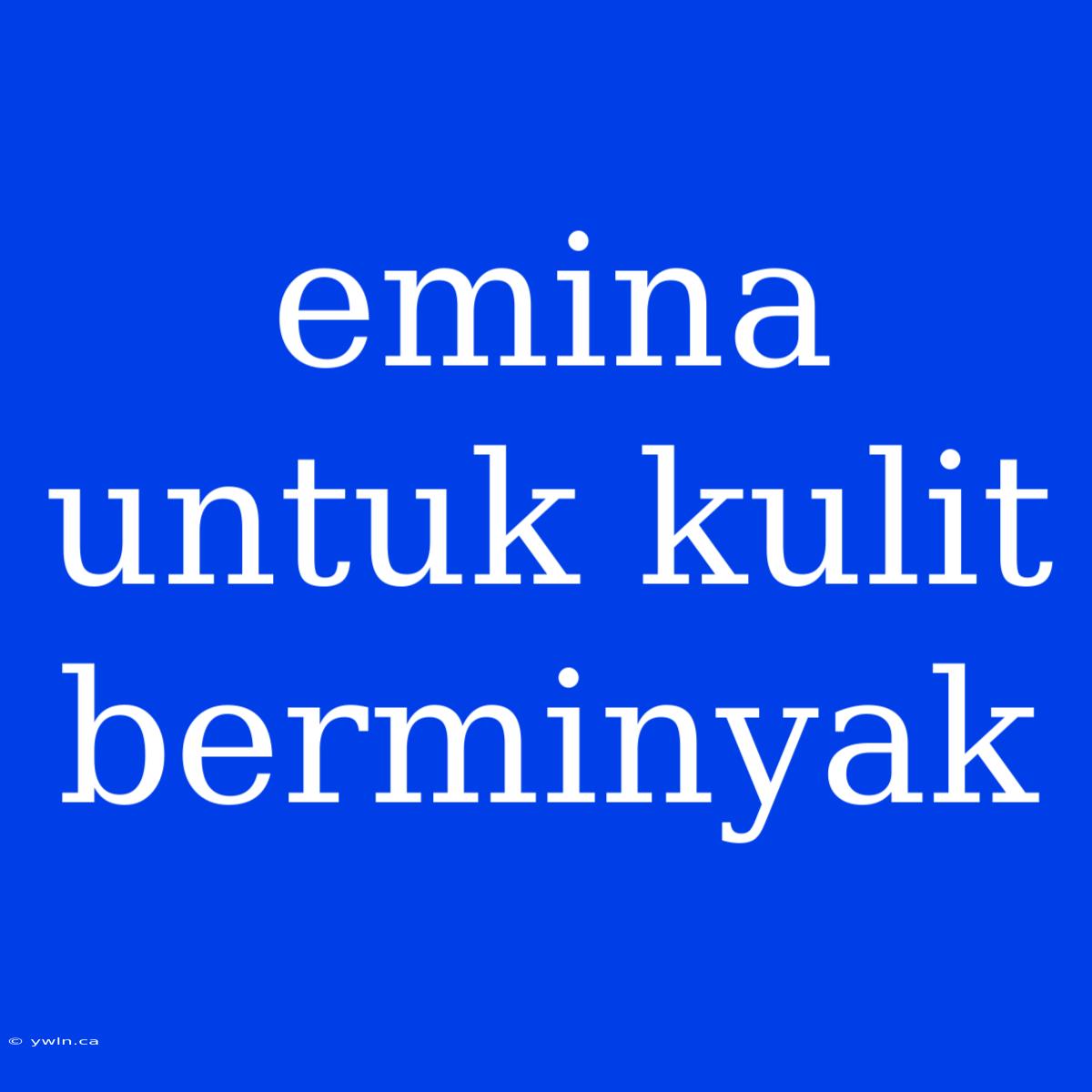 Emina Untuk Kulit Berminyak