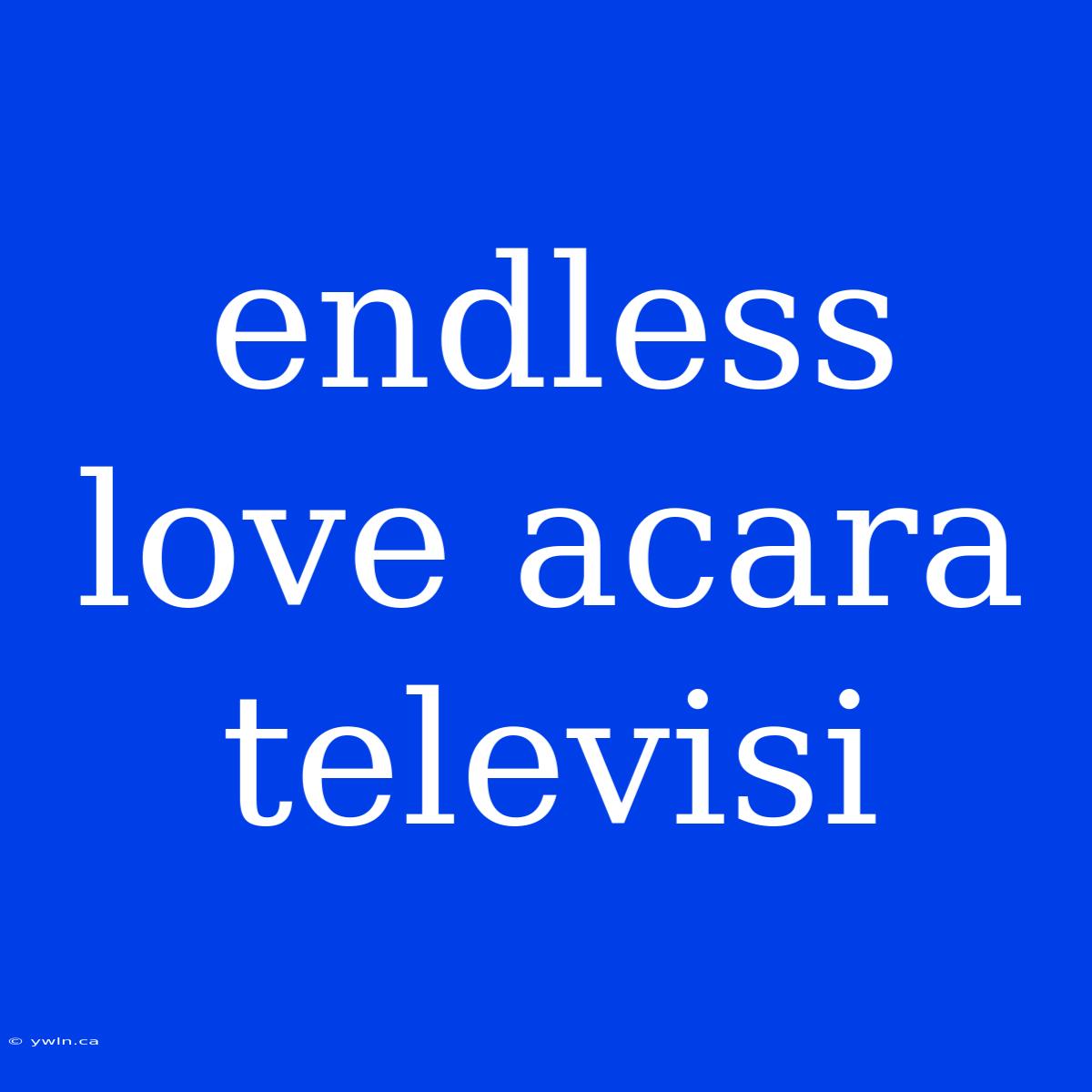 Endless Love Acara Televisi