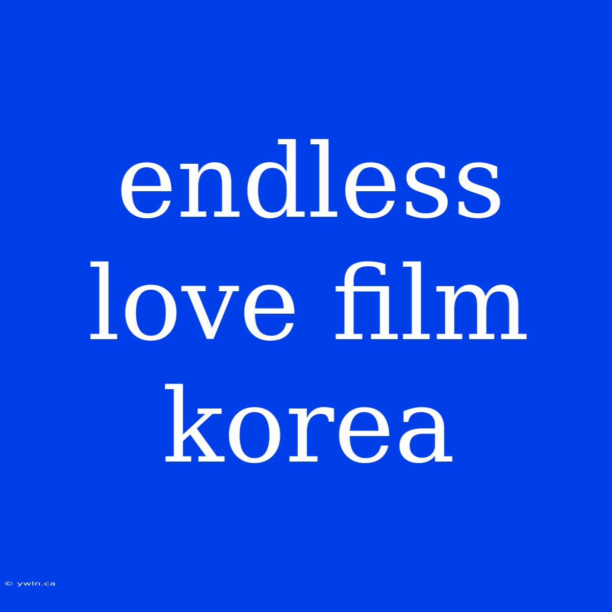 Endless Love Film Korea