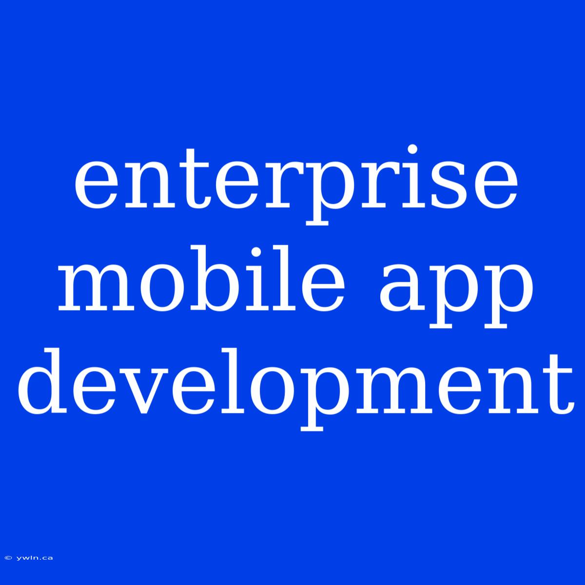 Enterprise Mobile App Development