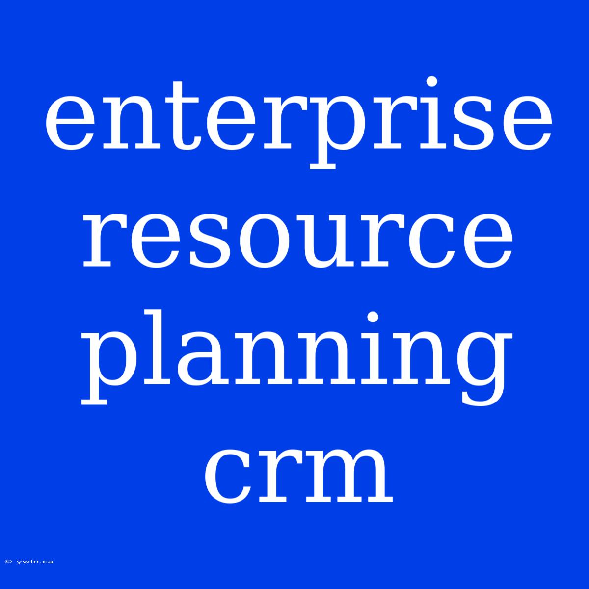 Enterprise Resource Planning Crm