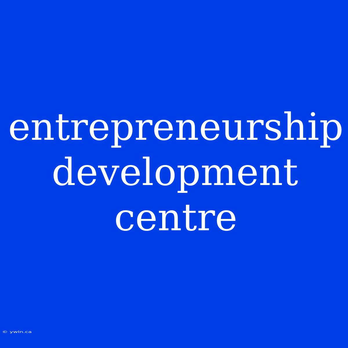 Entrepreneurship Development Centre