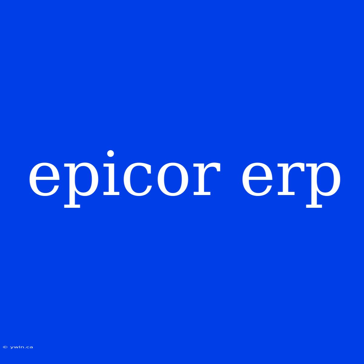 Epicor Erp