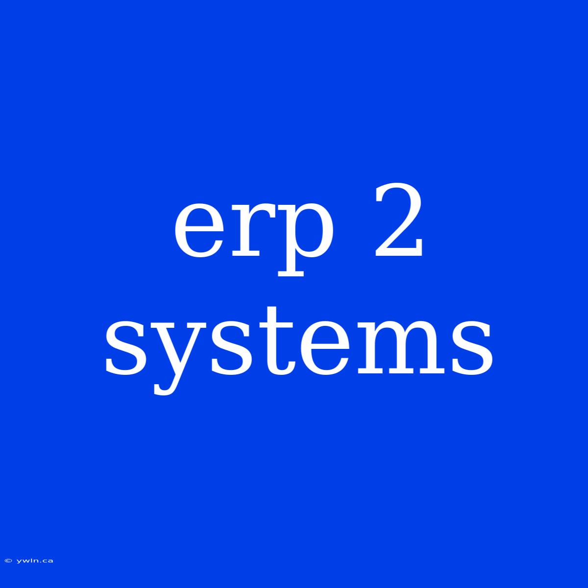 Erp 2 Systems