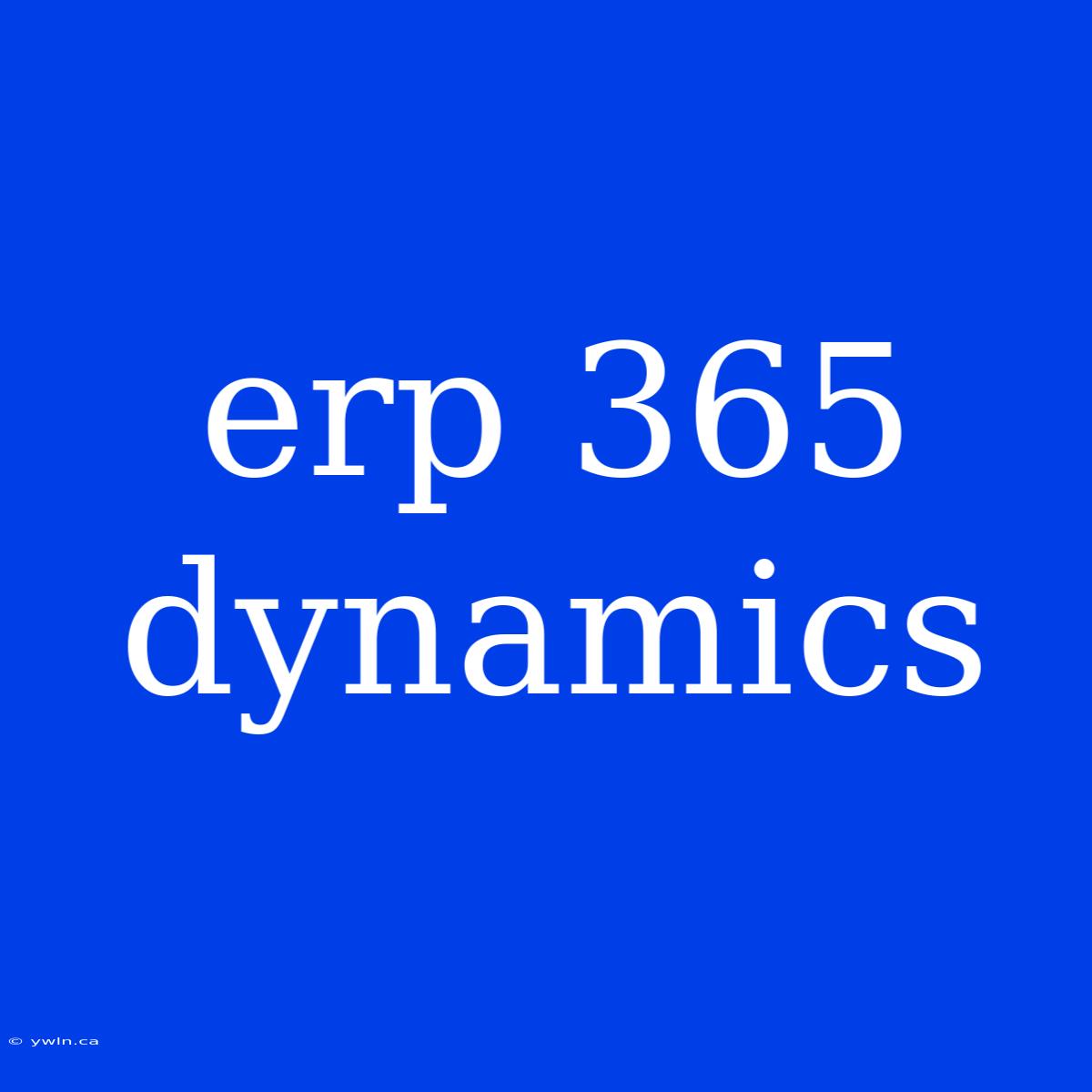 Erp 365 Dynamics