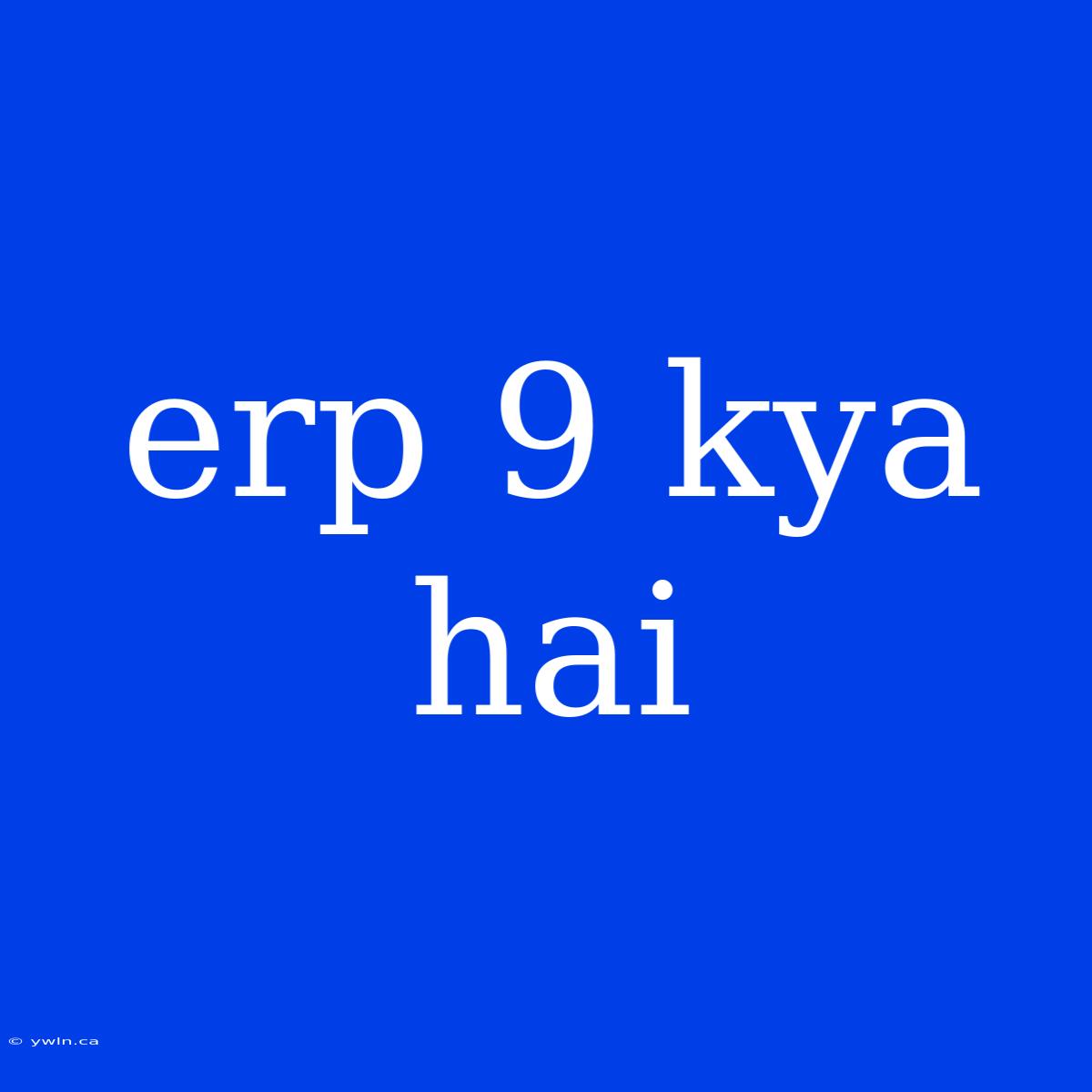 Erp 9 Kya Hai