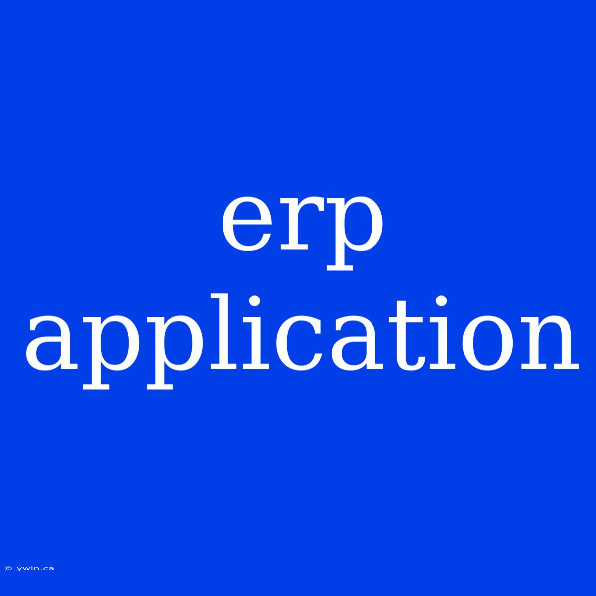 Erp Application