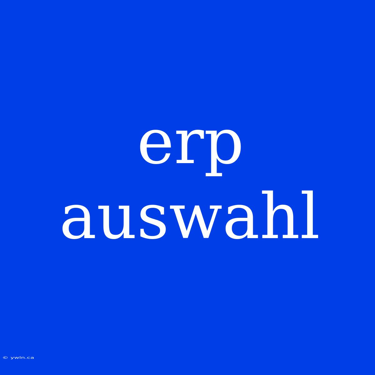 Erp Auswahl