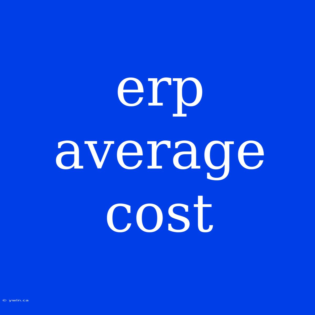 Erp Average Cost