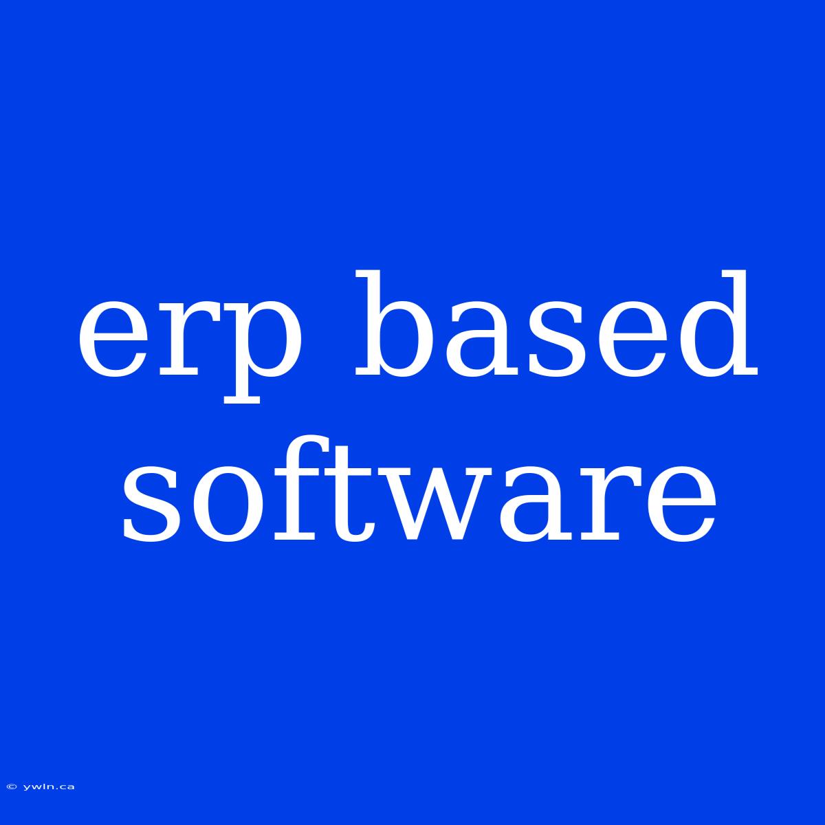 Erp Based Software