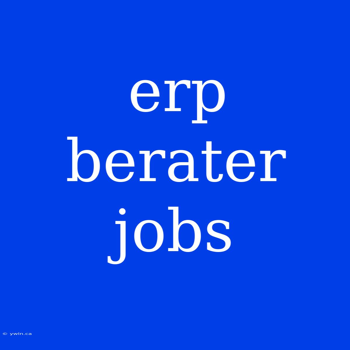 Erp Berater Jobs