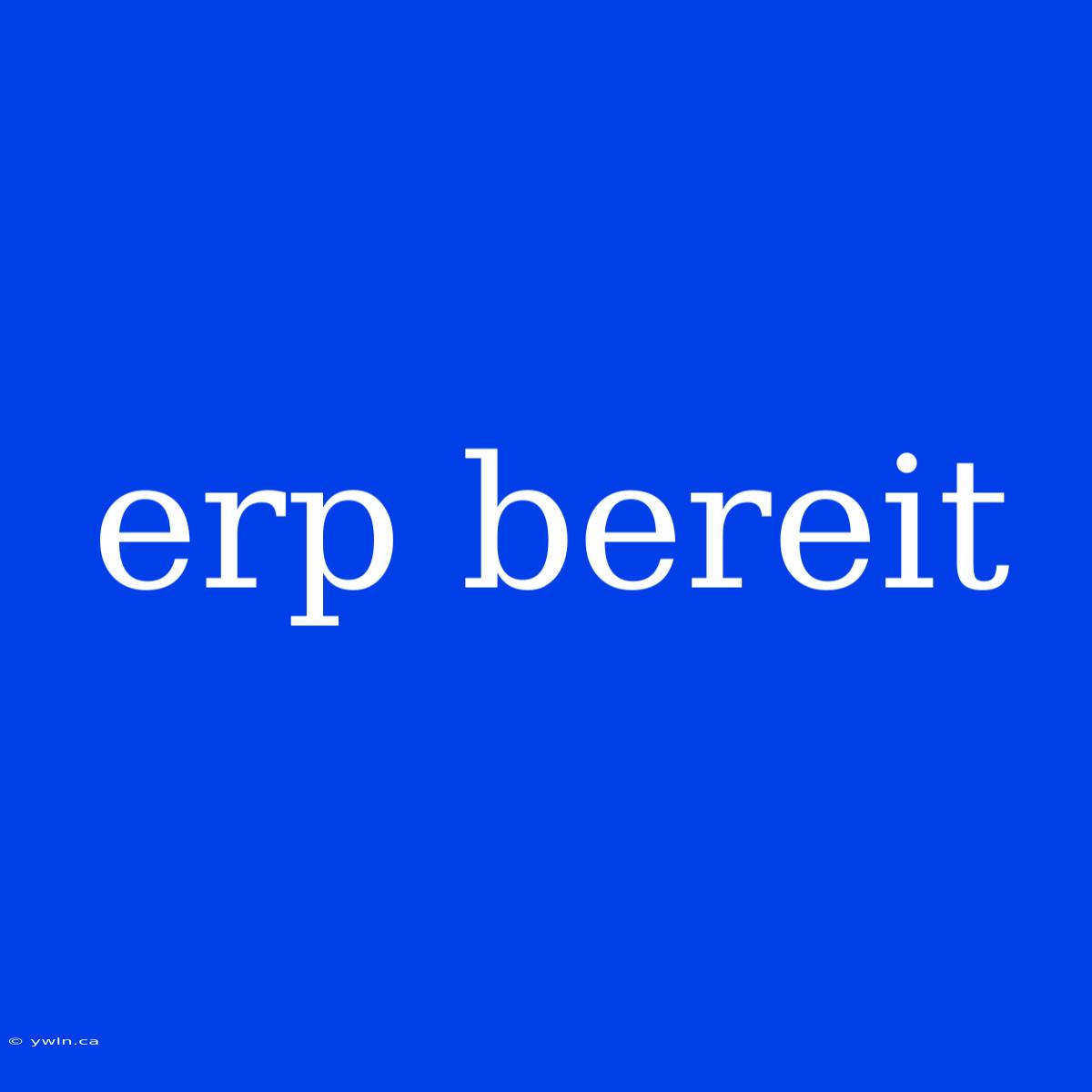 Erp Bereit