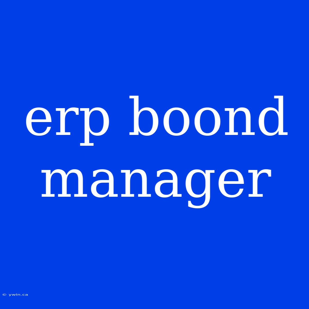 Erp Boond Manager