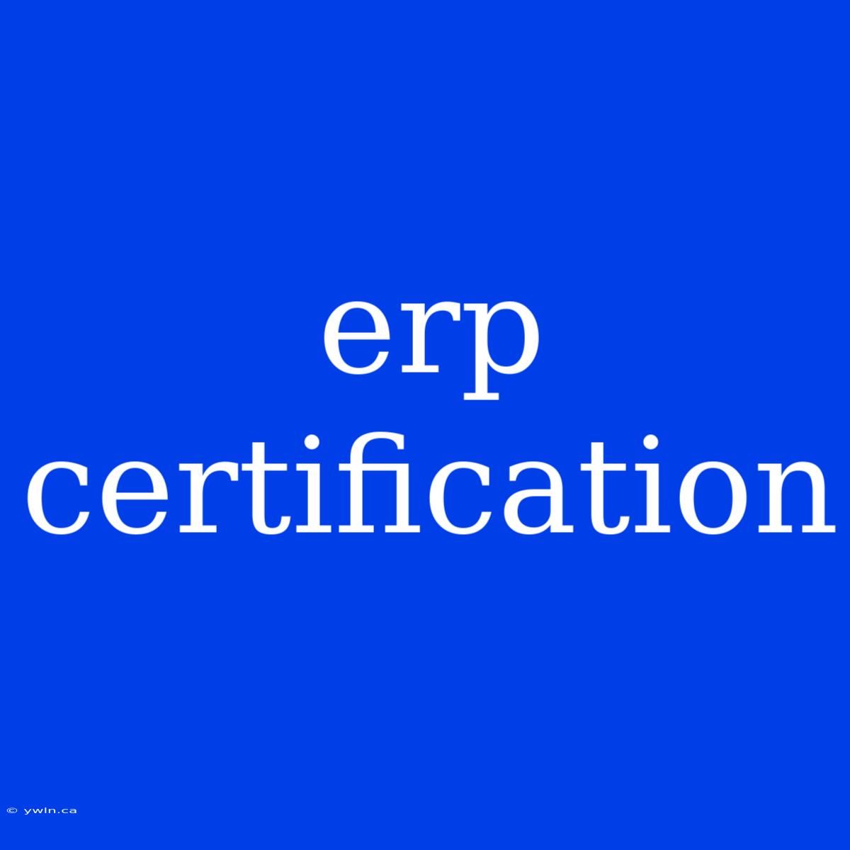 Erp Certification