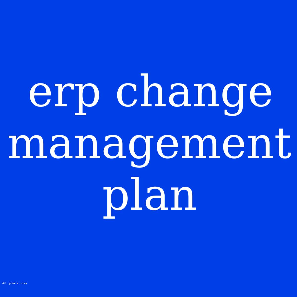 Erp Change Management Plan