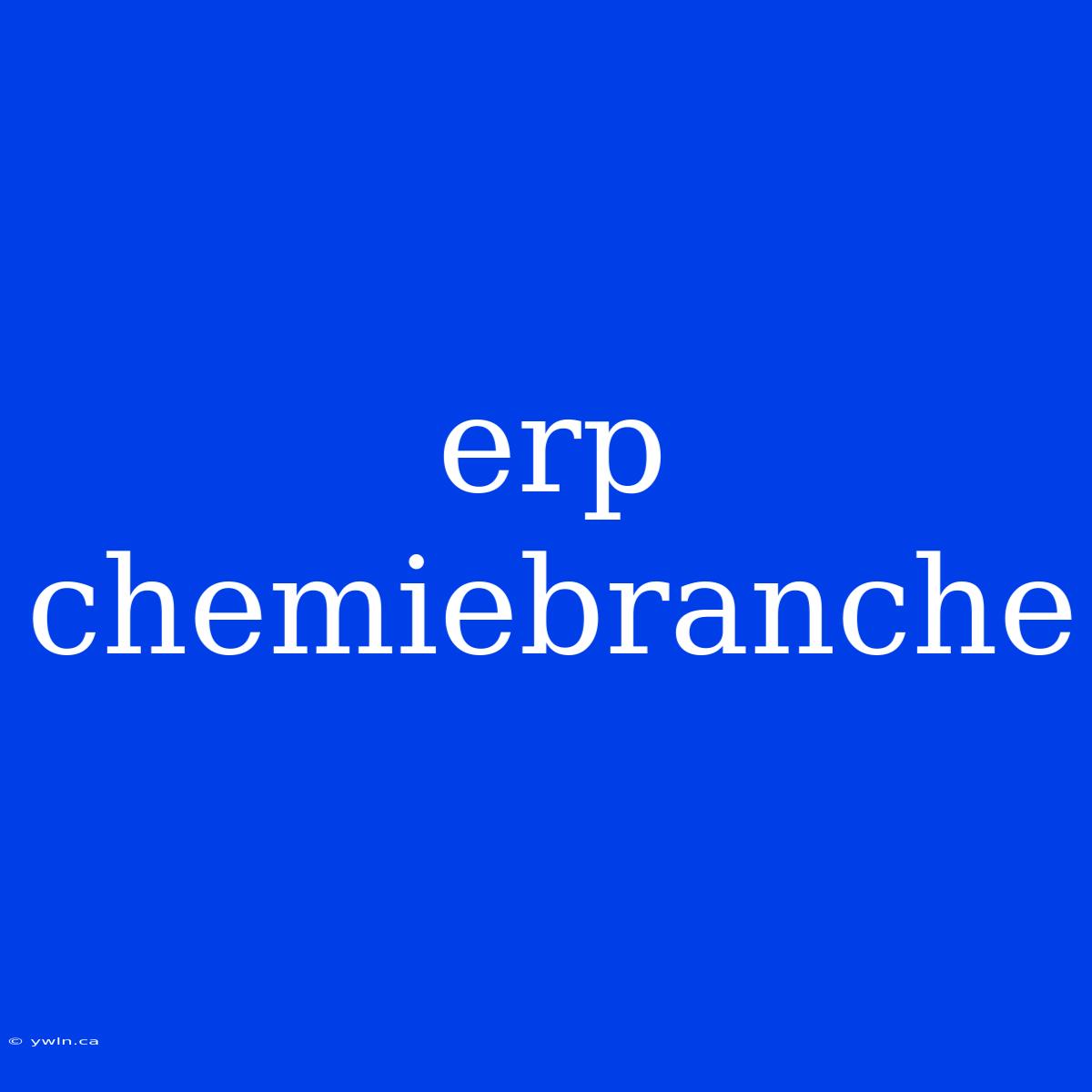 Erp Chemiebranche