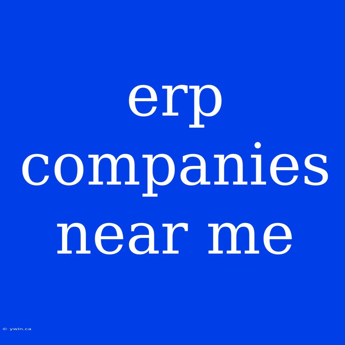 Erp Companies Near Me