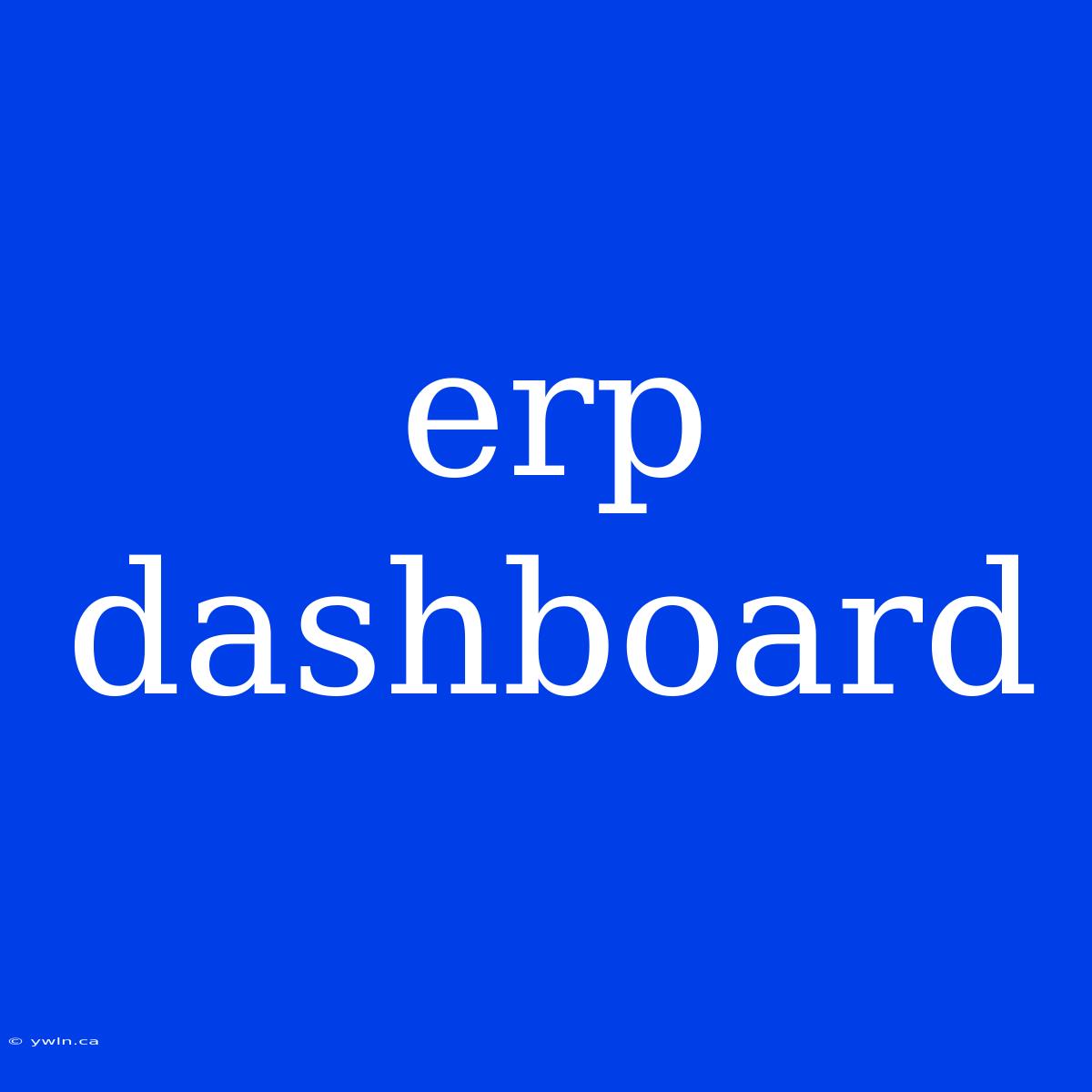 Erp Dashboard