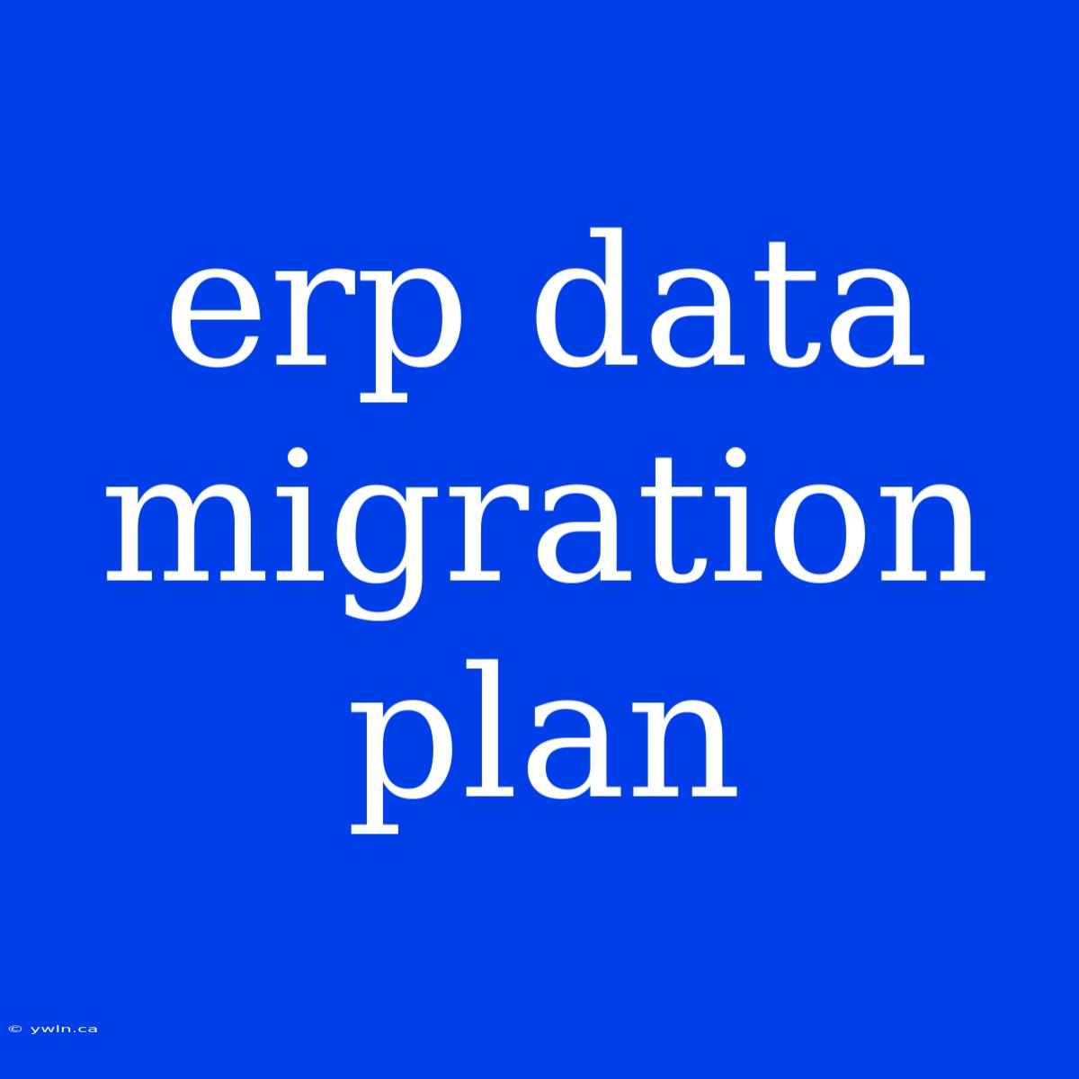 Erp Data Migration Plan