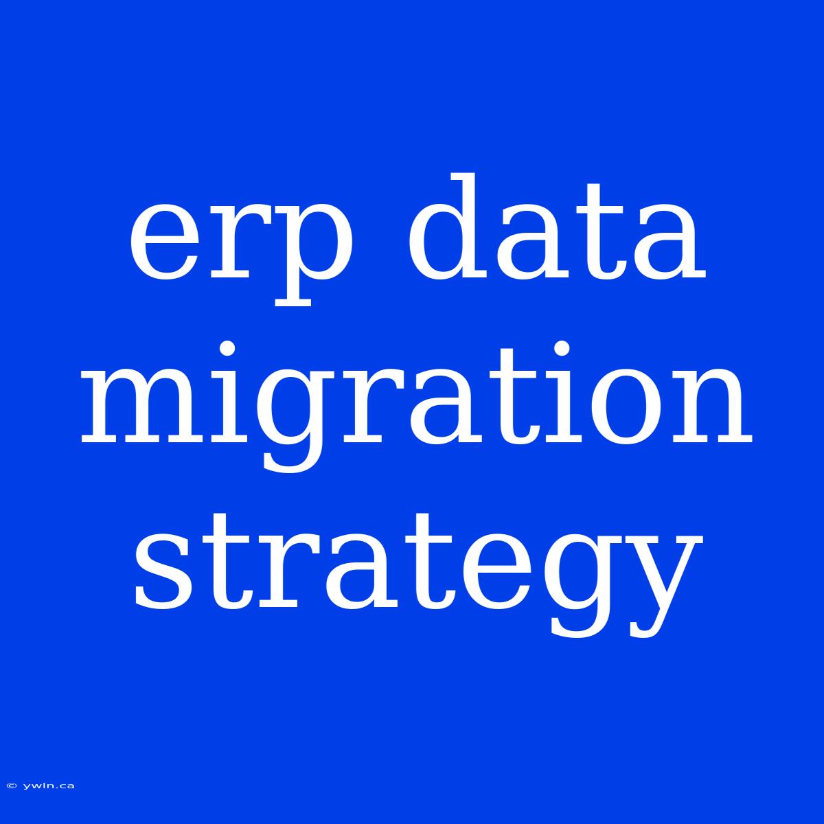 Erp Data Migration Strategy