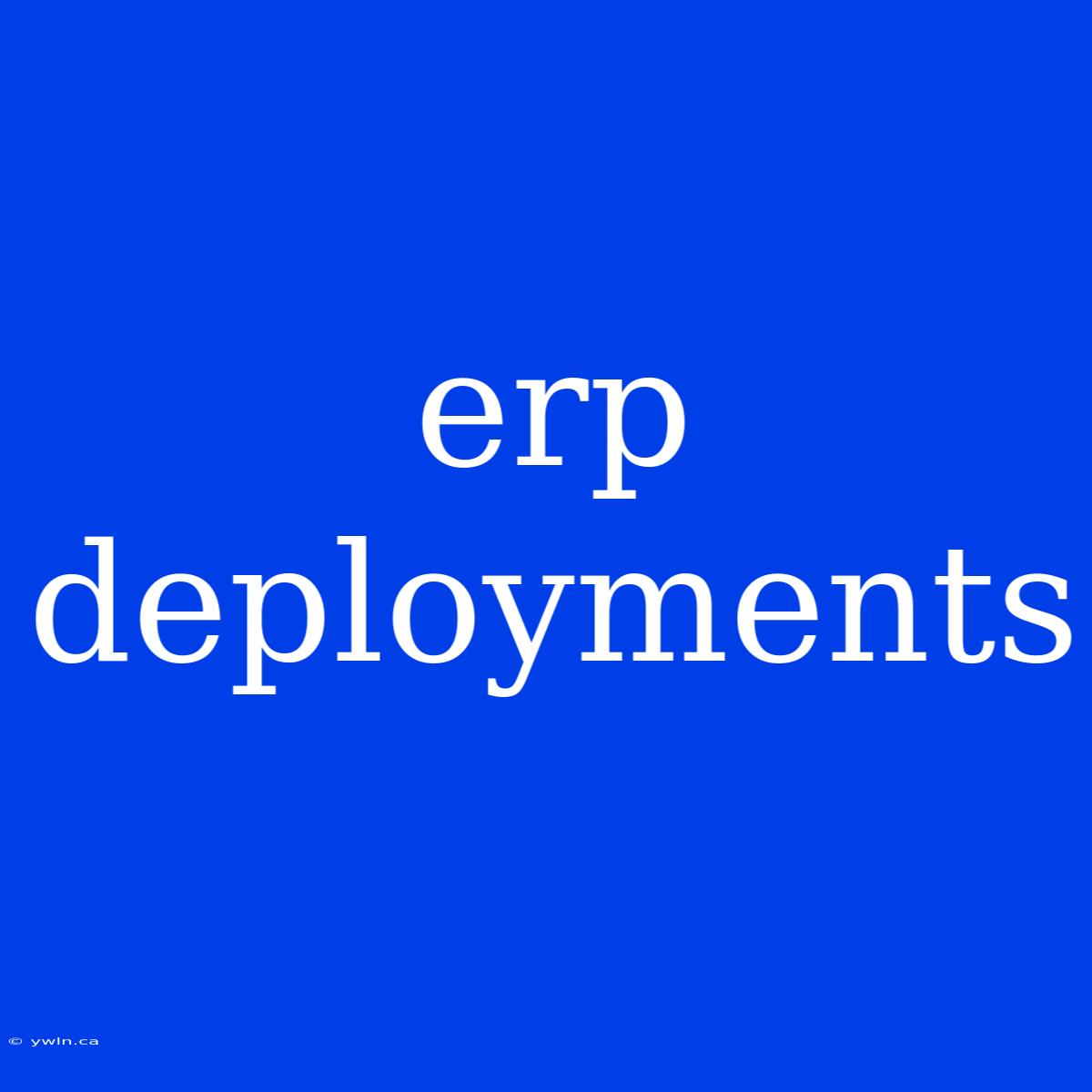 Erp Deployments