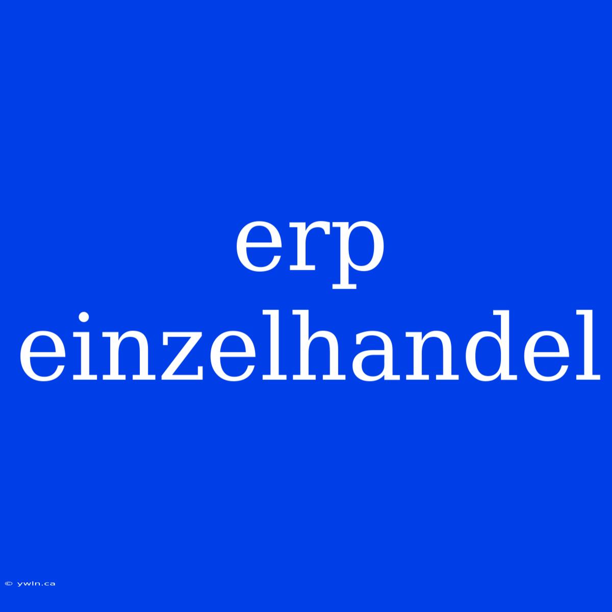 Erp Einzelhandel