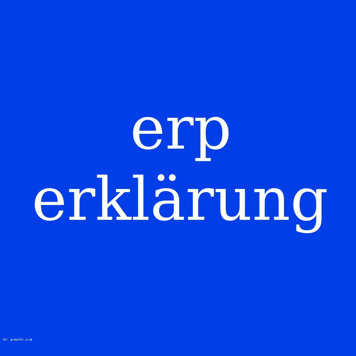 Erp Erklärung