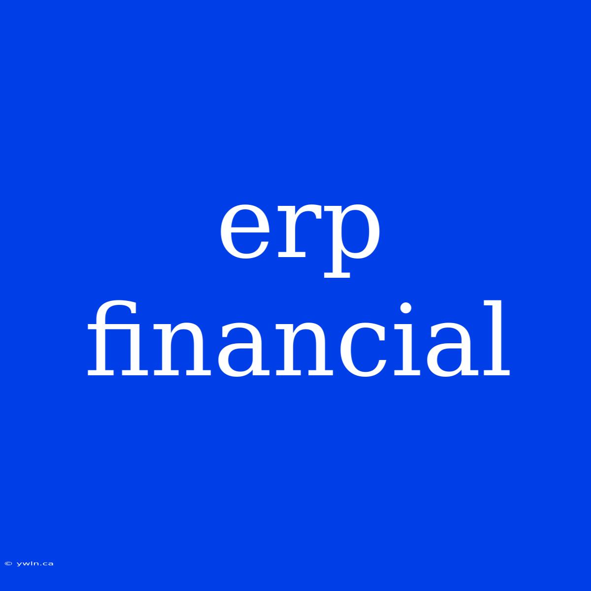 Erp Financial