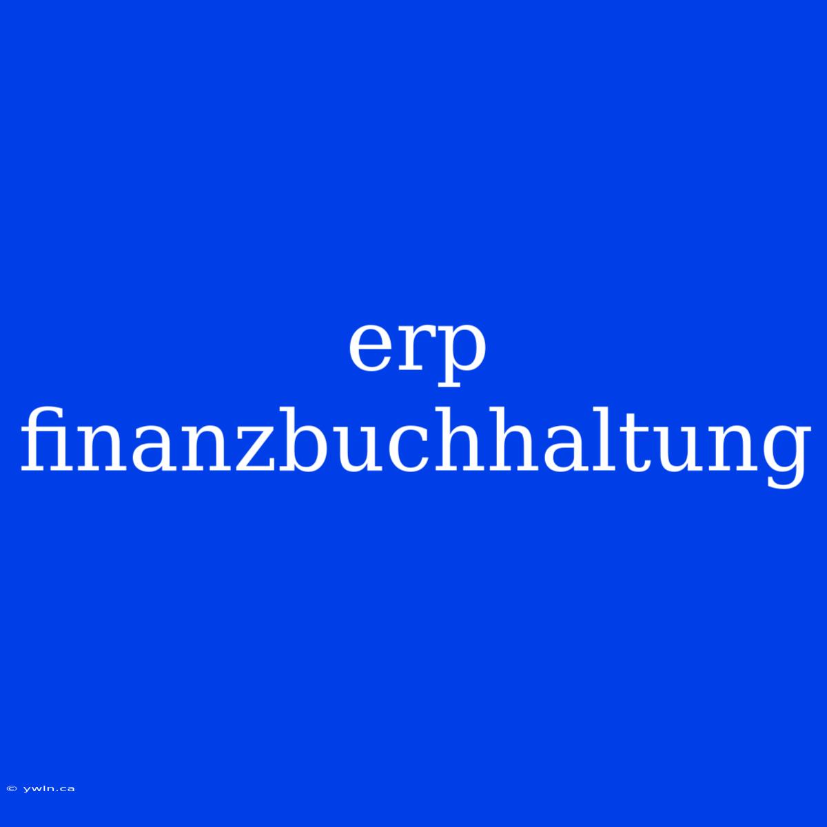 Erp Finanzbuchhaltung