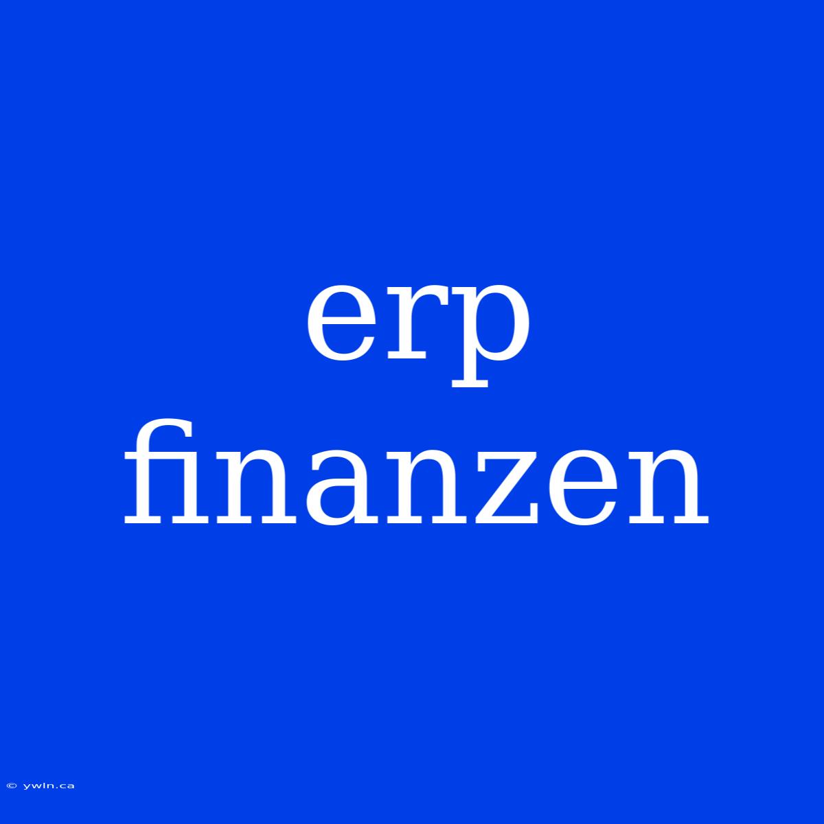 Erp Finanzen