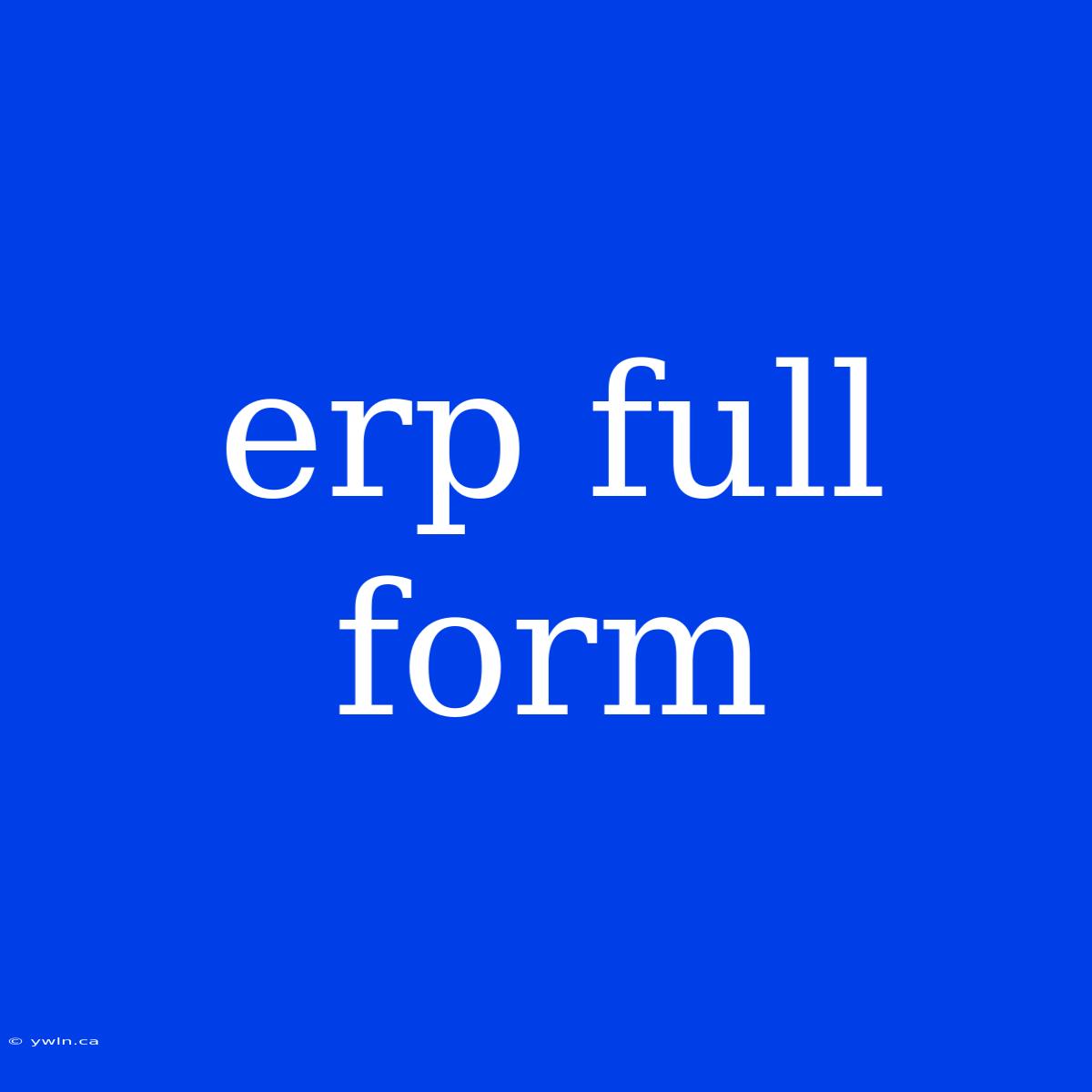 Erp Full Form