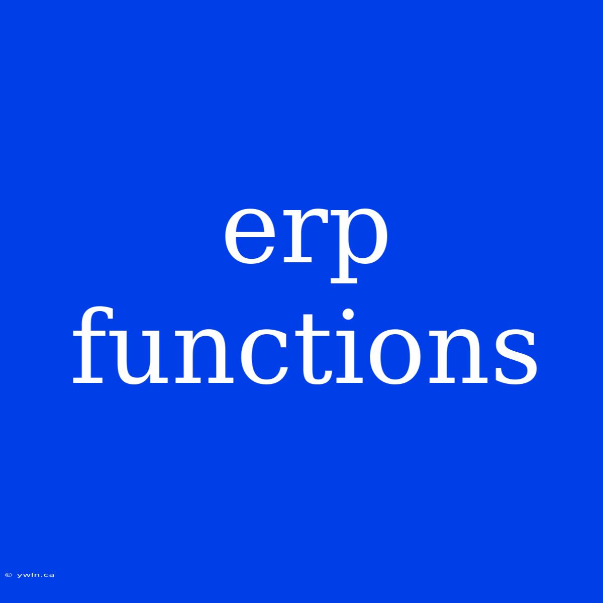 Erp Functions