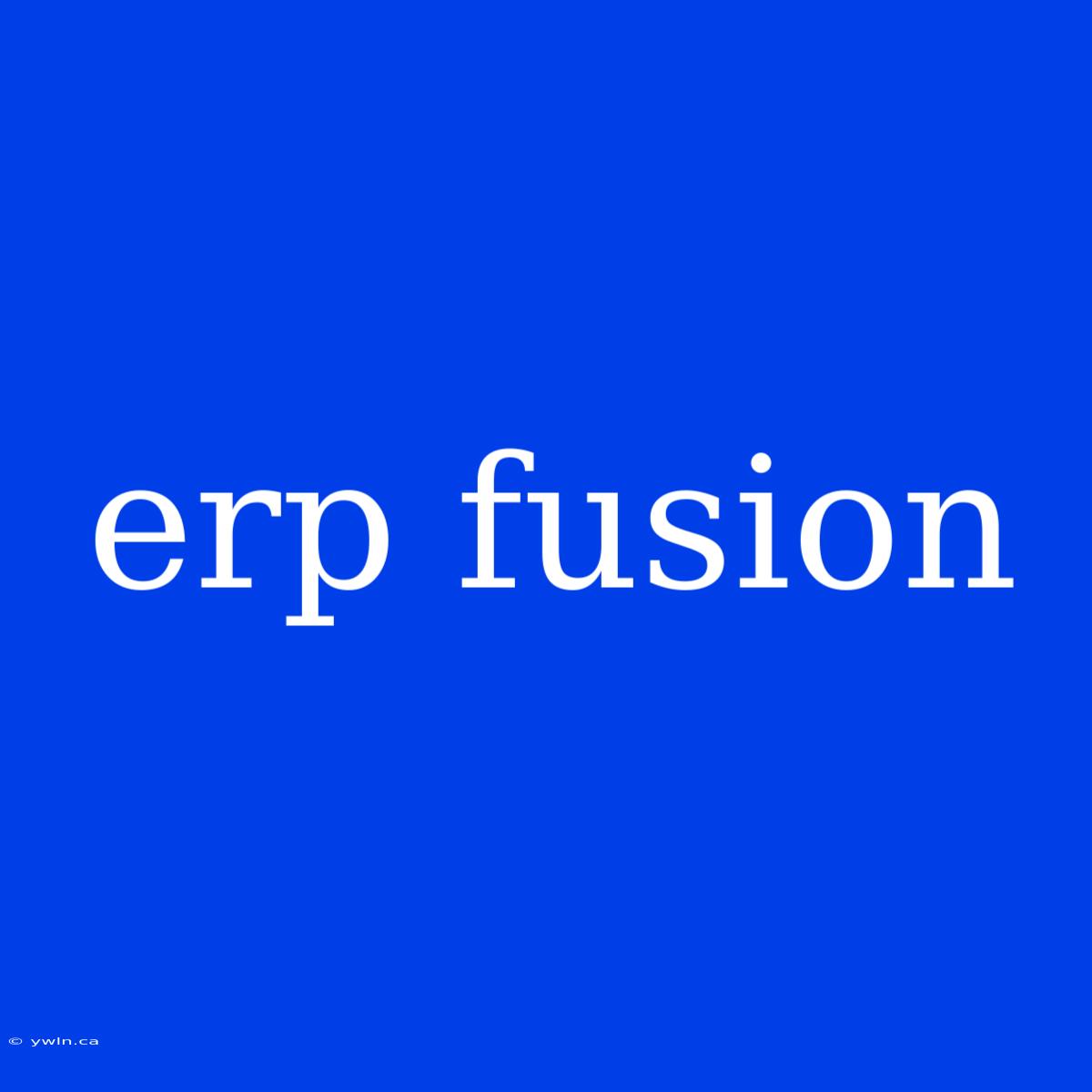 Erp Fusion