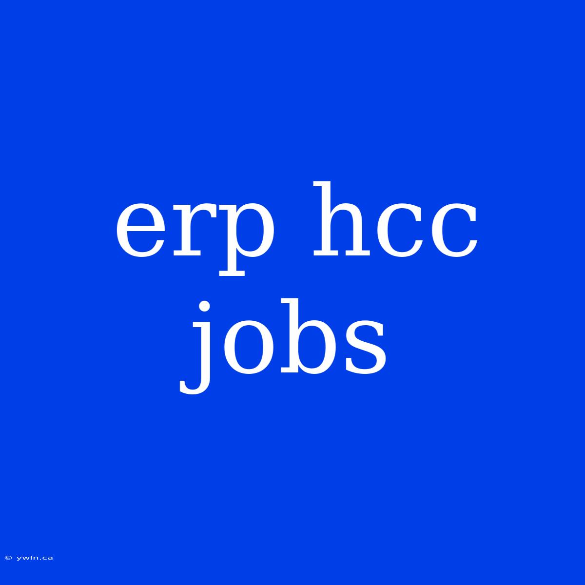 Erp Hcc Jobs