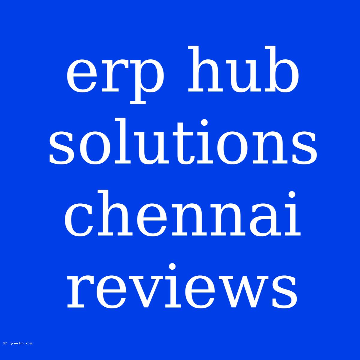 Erp Hub Solutions Chennai Reviews