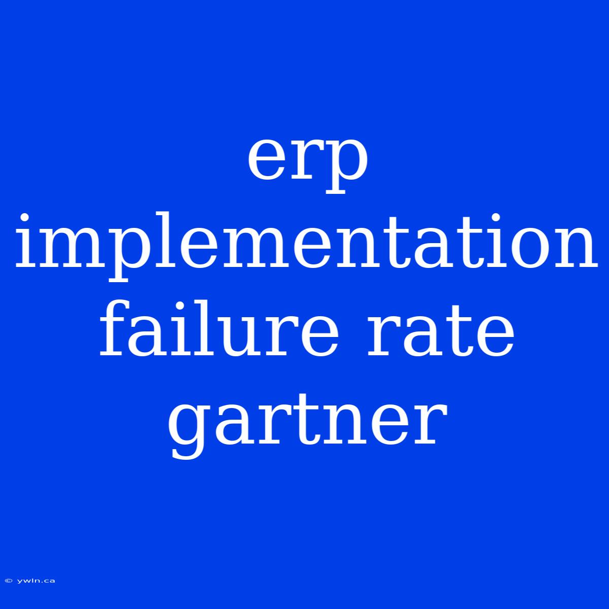 Erp Implementation Failure Rate Gartner