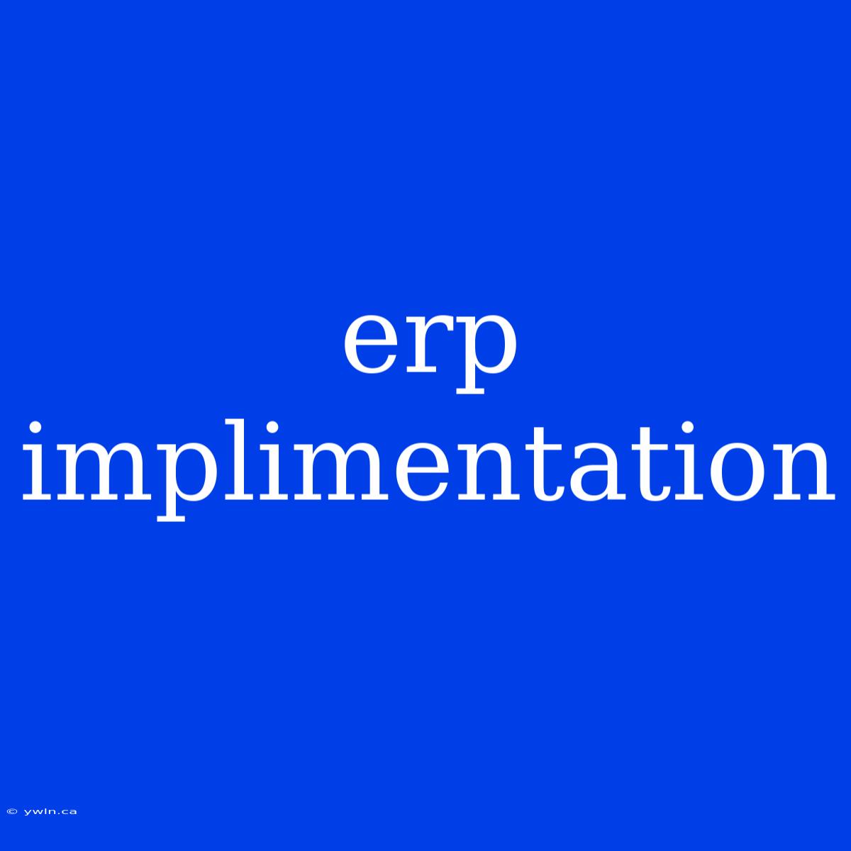 Erp Implimentation