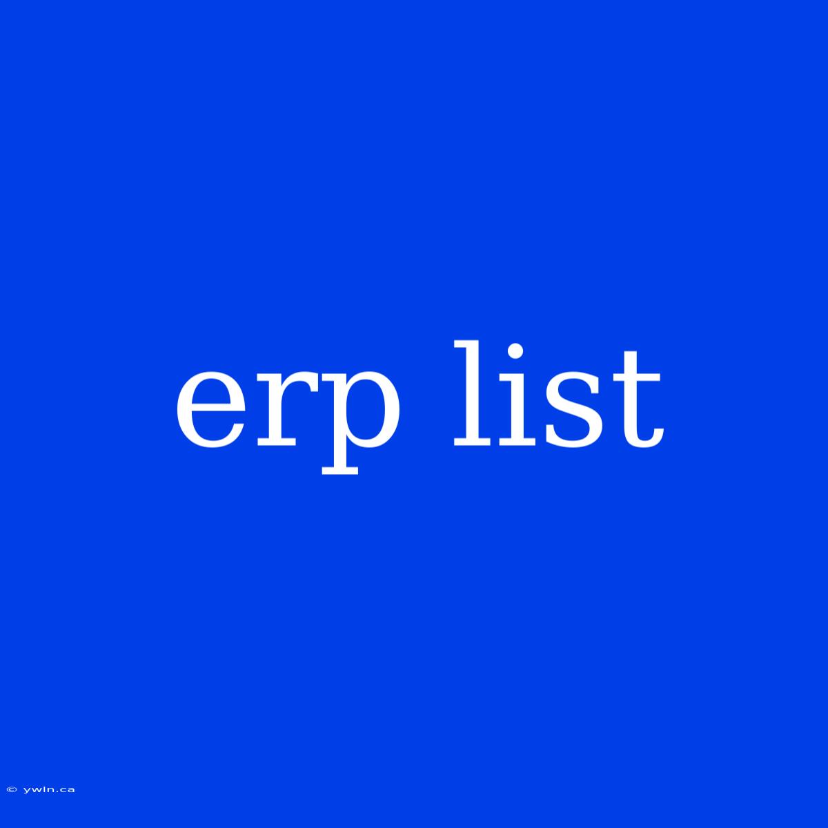 Erp List