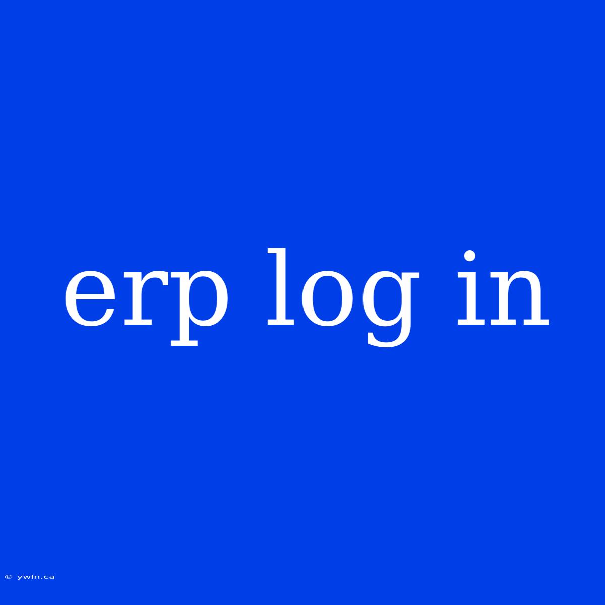 Erp Log In