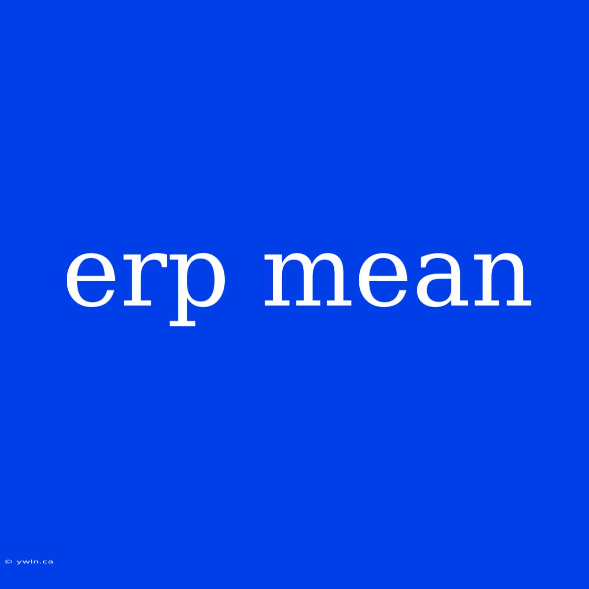 Erp Mean