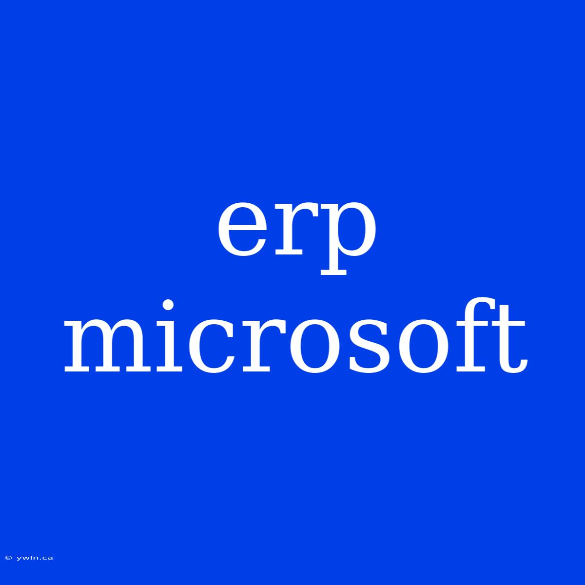 Erp Microsoft