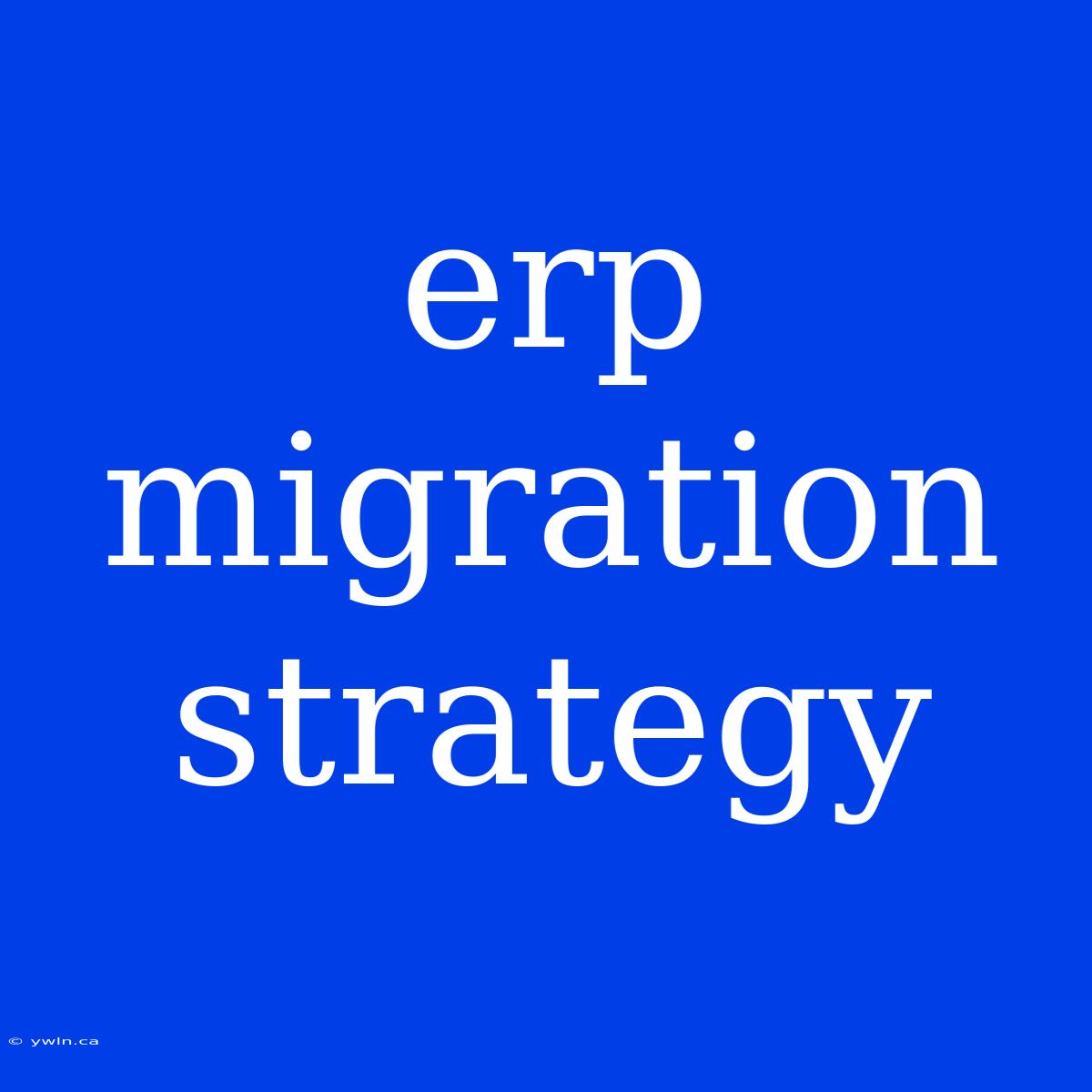 Erp Migration Strategy