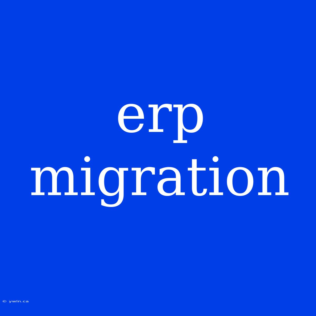 Erp Migration