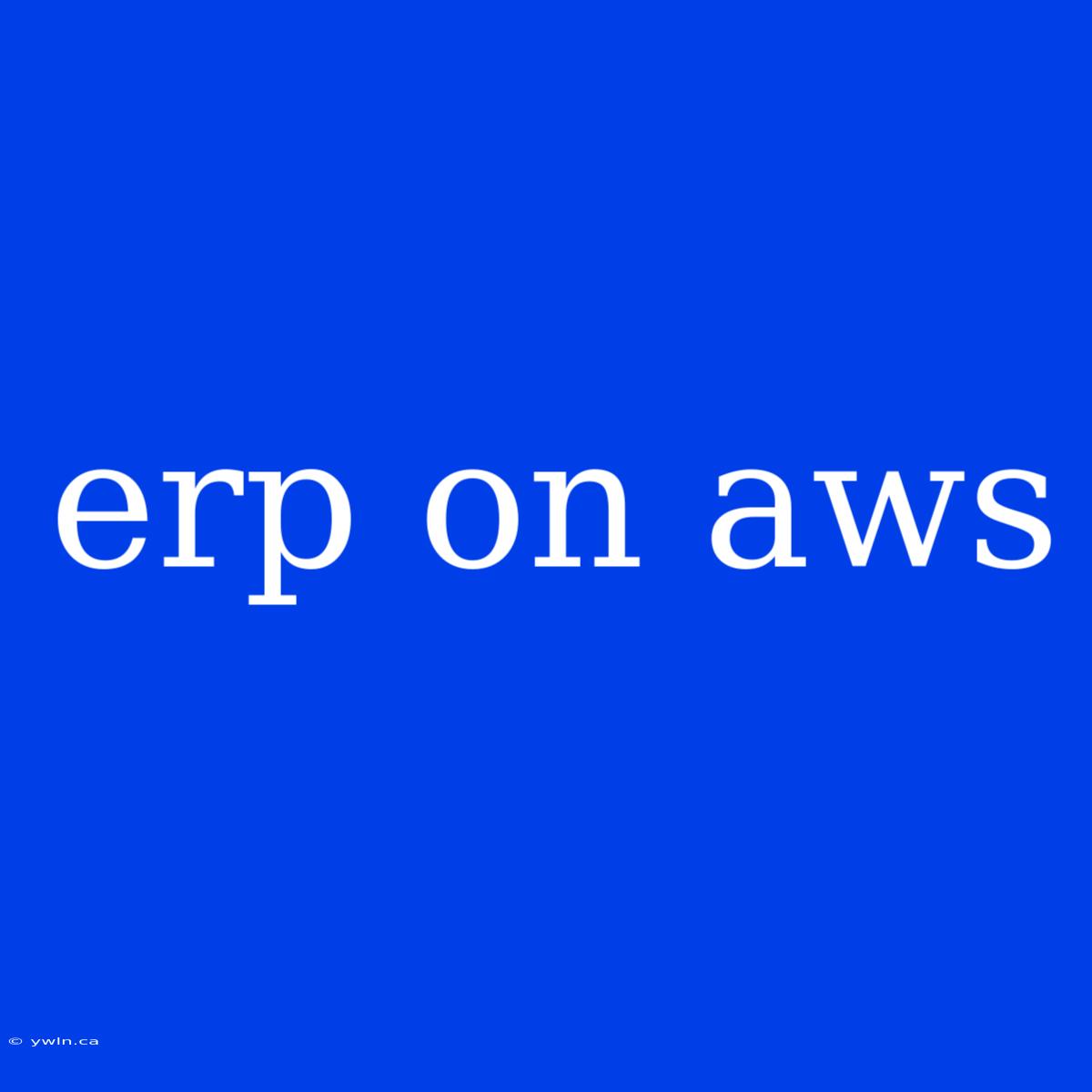 Erp On Aws