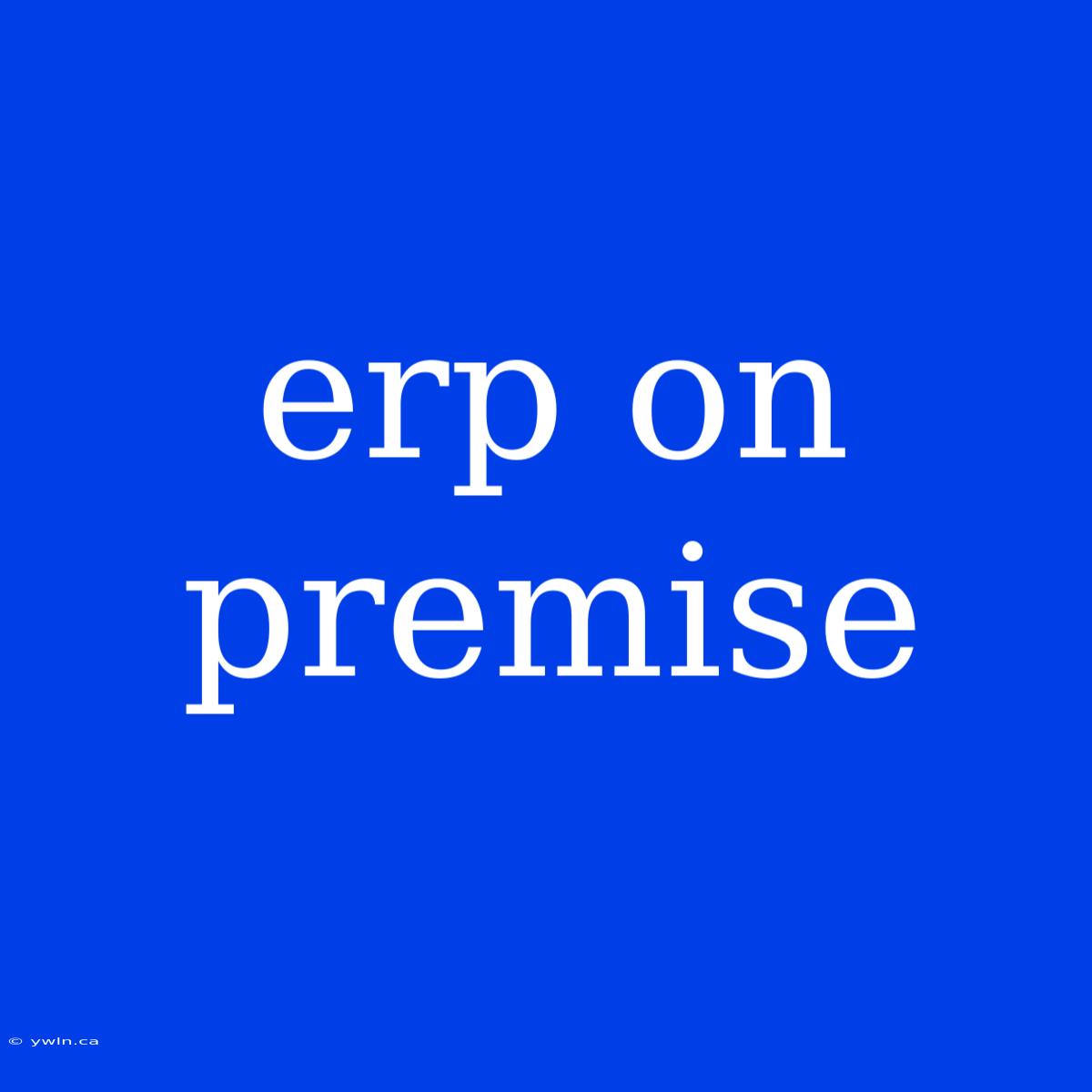 Erp On Premise