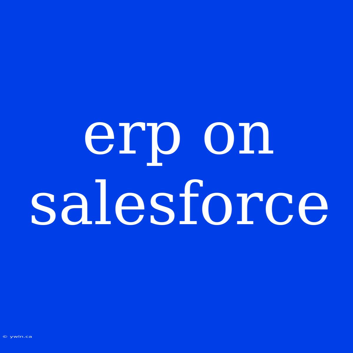 Erp On Salesforce