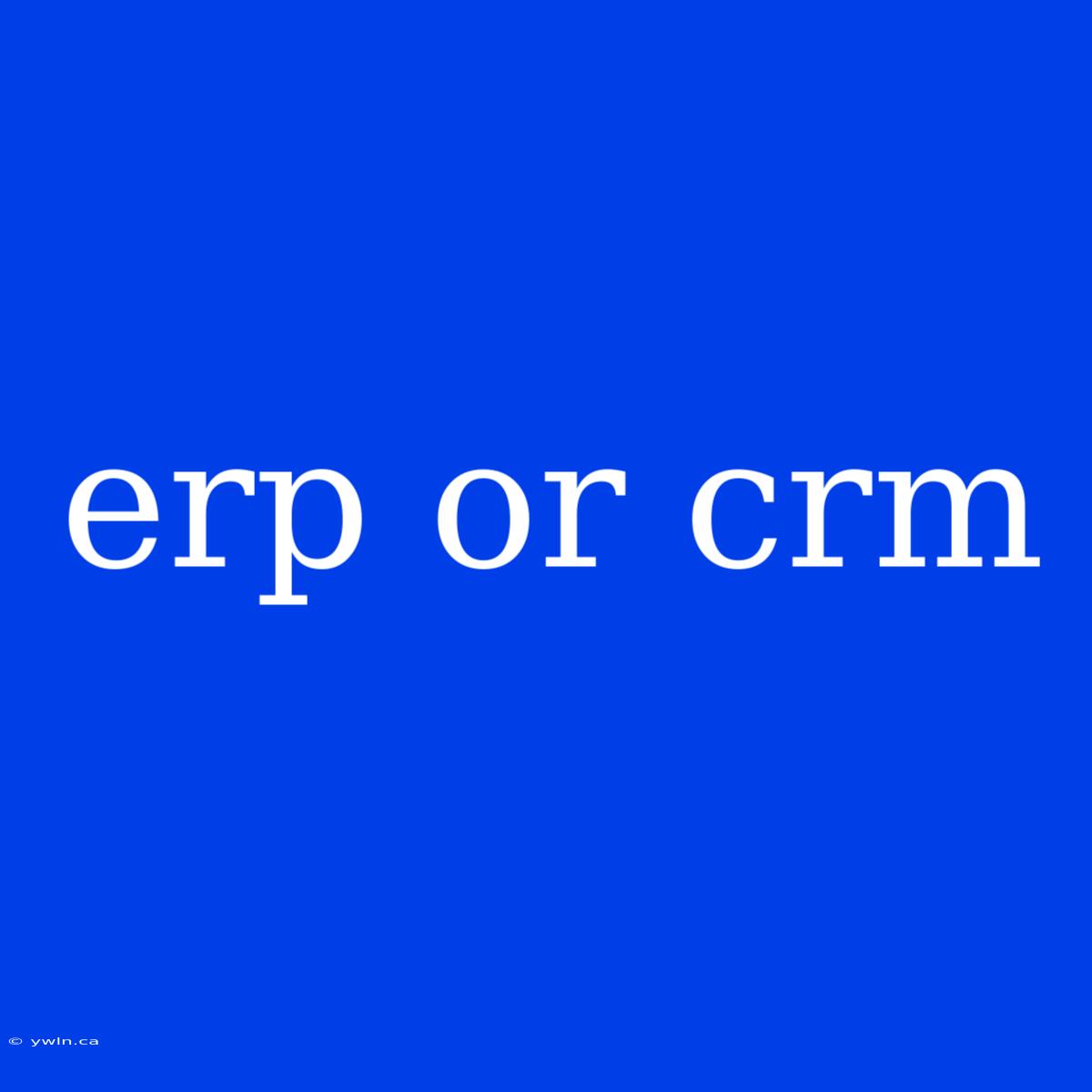 Erp Or Crm