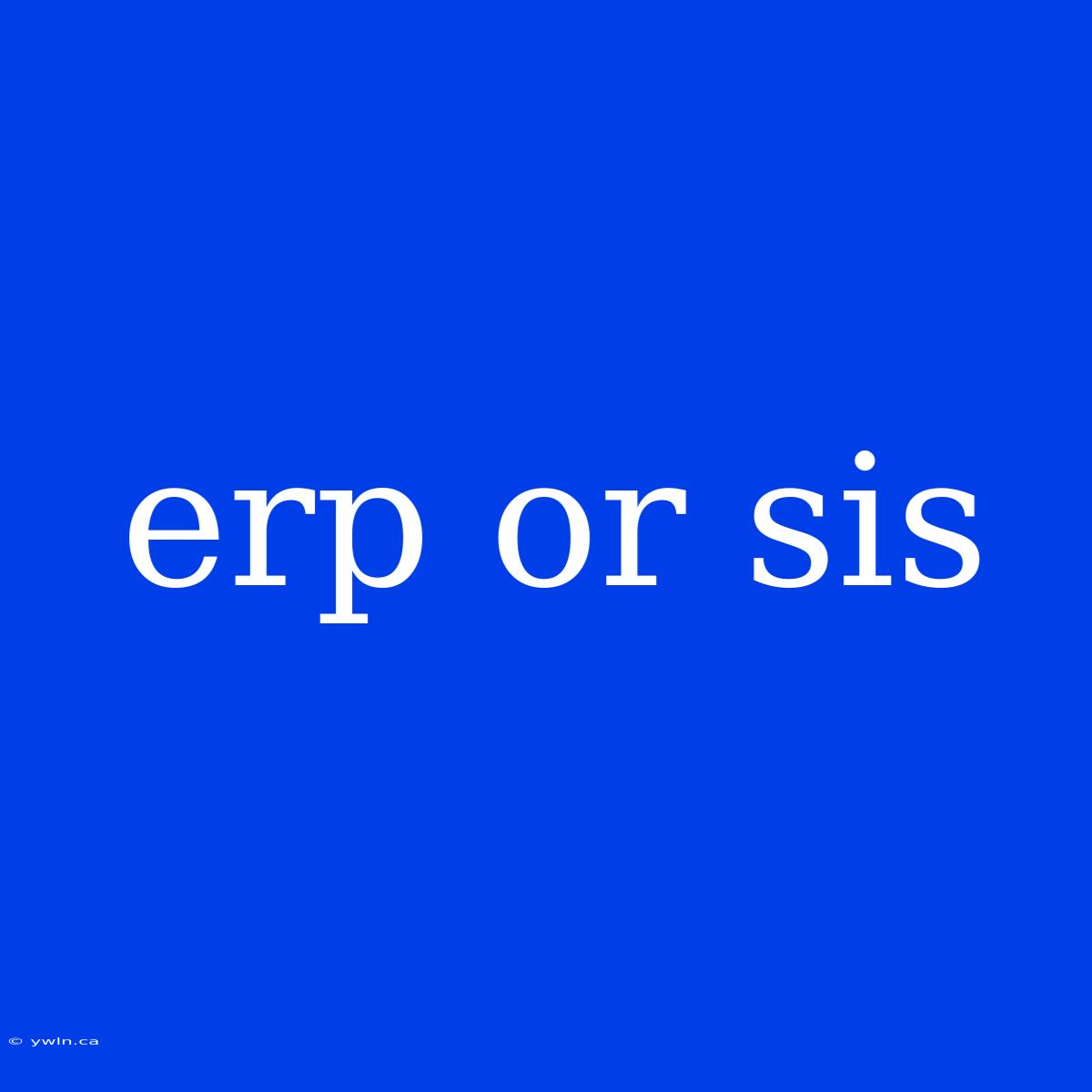 Erp Or Sis