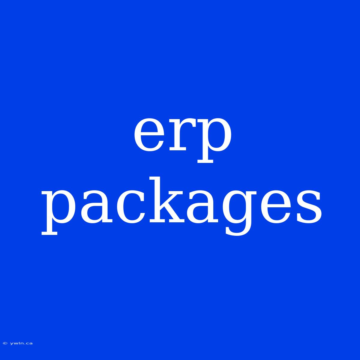 Erp Packages