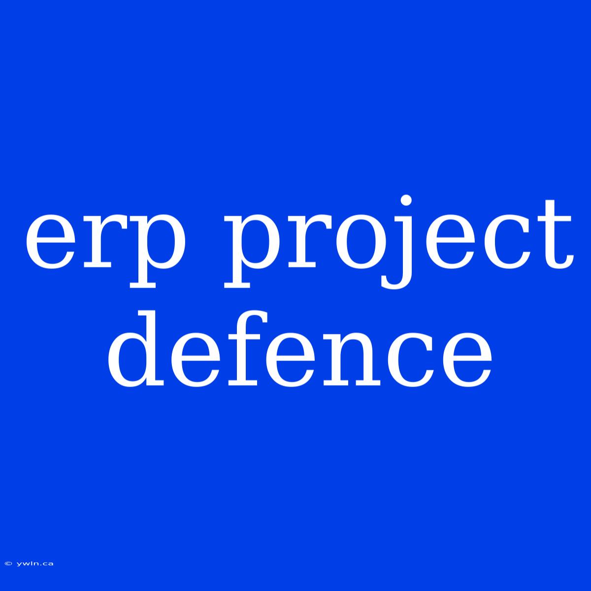 Erp Project Defence